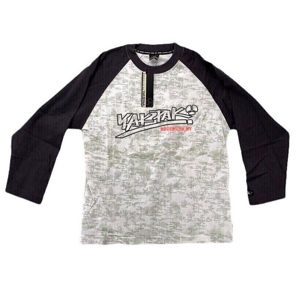 Yak Pak Brooklyn NY Raglan Shirt NWT Y2K Long Sleeve Graphic Japan 150 USA 10